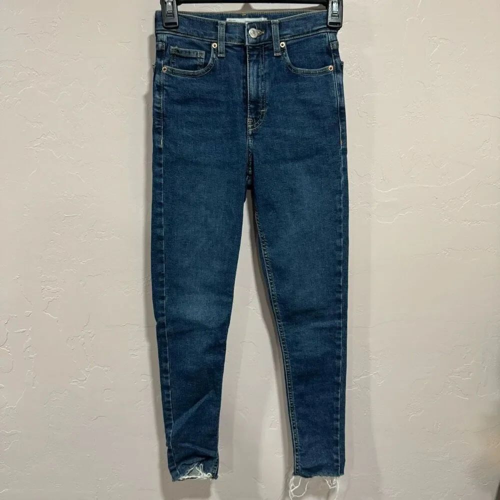 Topshop Moto Jamie 25 x 30 blue denim jeans